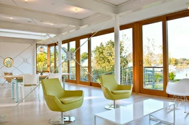 Aluminum clad French sliding patio door for residential terrace opening