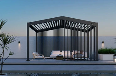 Aluminum Pergola with Retractable Louvered Roof
