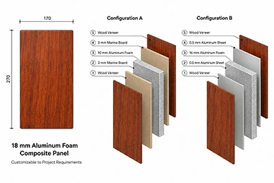 18 mm Aluminum Foam Composite Panel