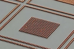 Discrete copper pillars