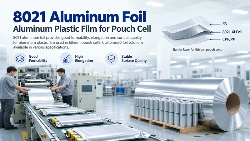8021 aluminum foil for pouch cell aluminum plastic film in lithium battery production