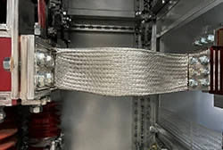 Braided flexible aluminum busbar for switchgear connection