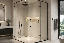 Black anodized shower door