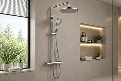 Round overhead shower head