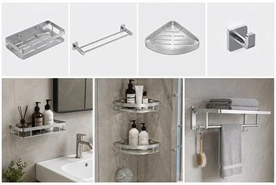 Aluminum bathroom shelf