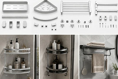 Anodized bathroom shelf