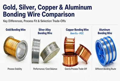 Gold vs Silver vs Copper vs Aluminum Bonding Wires: Key Differences and Selection Trade-Offs