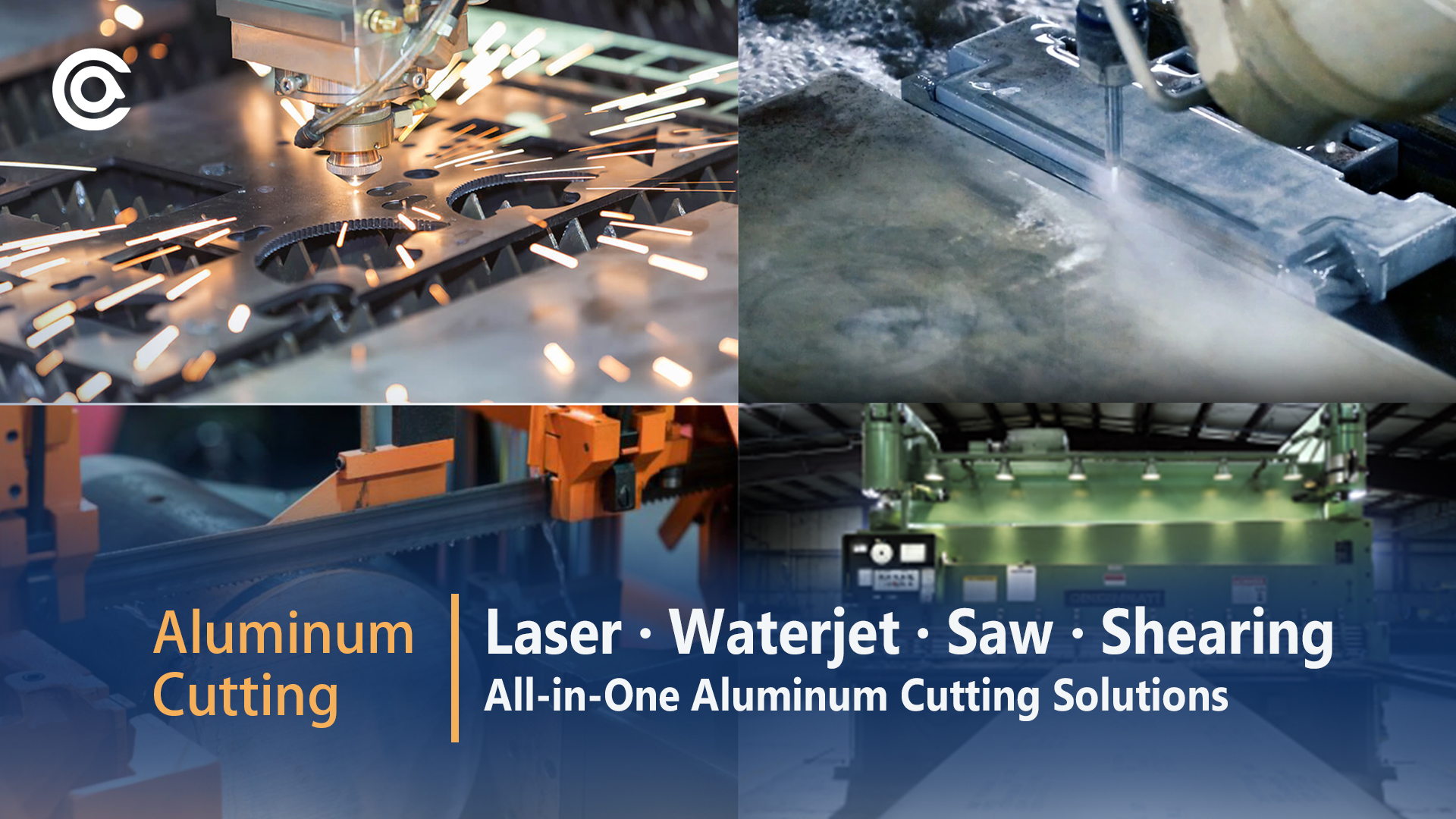 Laser · Waterjet · Saw · Shearing;All-in-One Aluminum Cutting Solutions