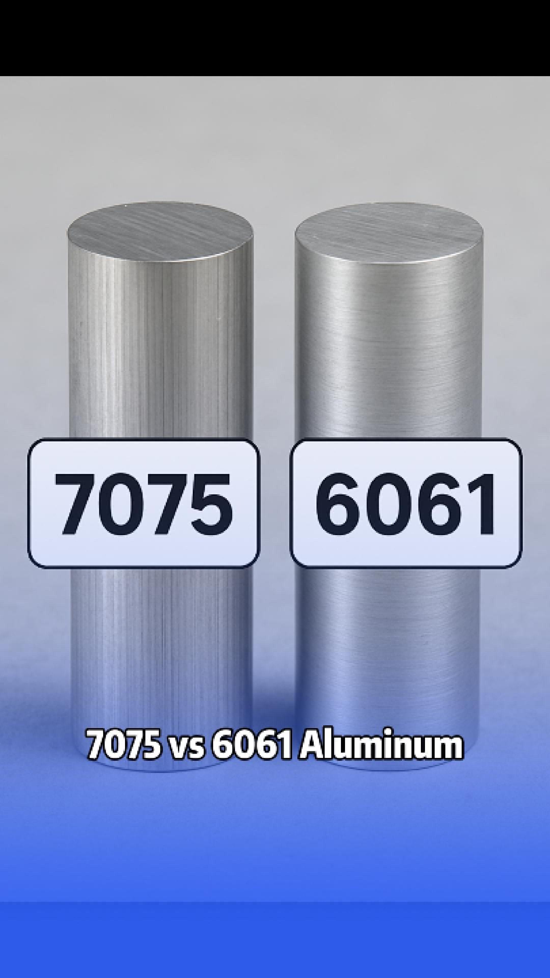 7075 vs 6061 aluminum alloy comparison.