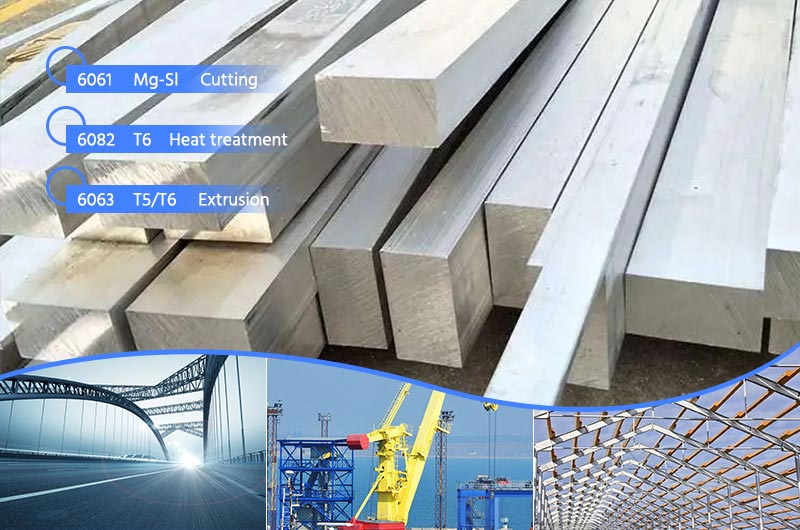serie y aplicaciones de barra rectangular de aleación de aluminio