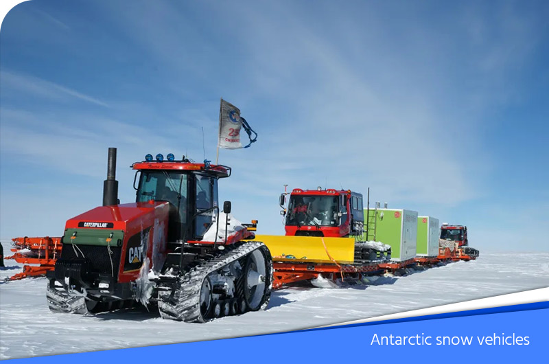 Vehículos de nieve antárticos hechos de aluminio