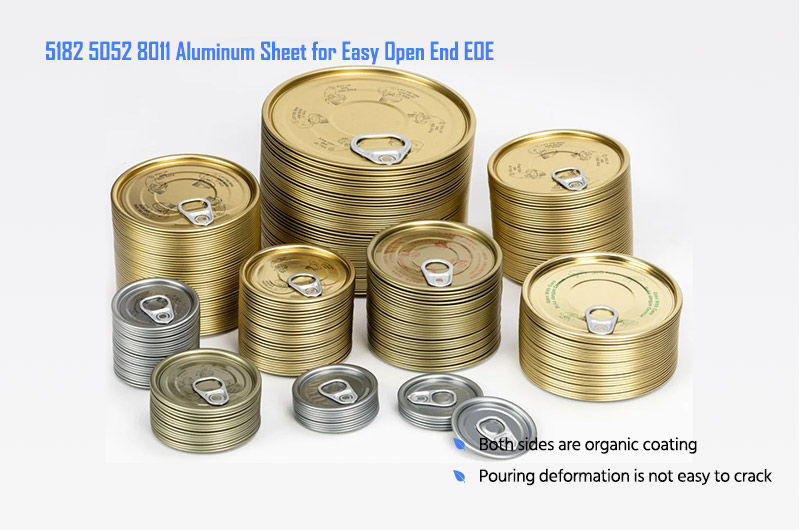5182 5052 8011 イージー オープン エンド EOE 用の黄金色のアルミニウム合金