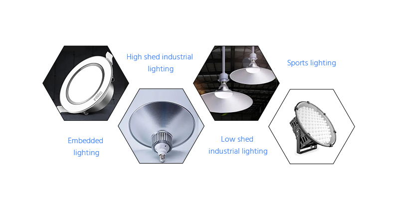 Iluminación circular y disco de aluminio.