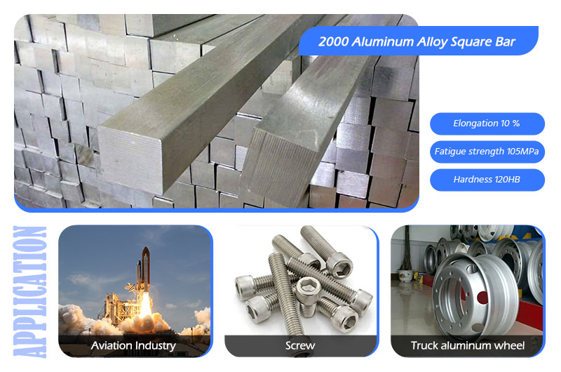 Barra cuadrada de aleación de aluminio serie 2000