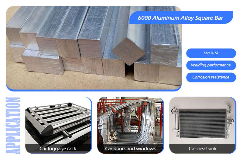 barra cuadrada de aleación de aluminio serie 6000