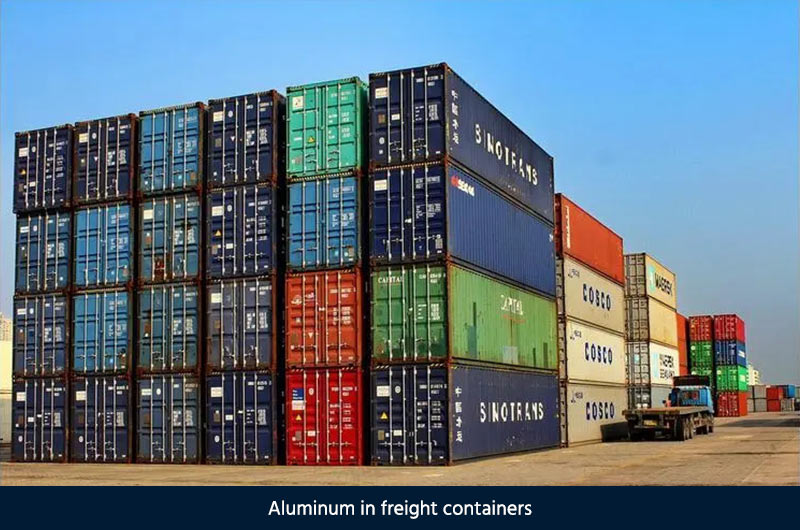 Nhôm trong container vận chuyển hàng hóa