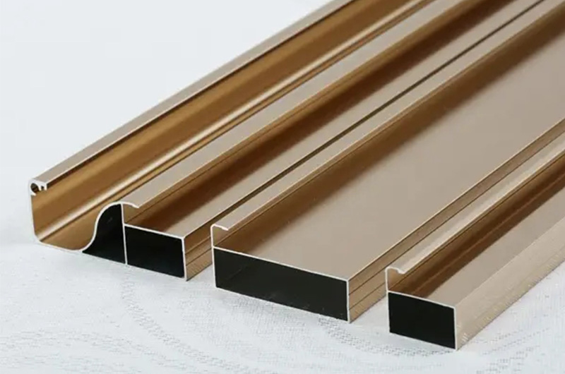 Anodized aluminum profiles for champagne colored doors and windows