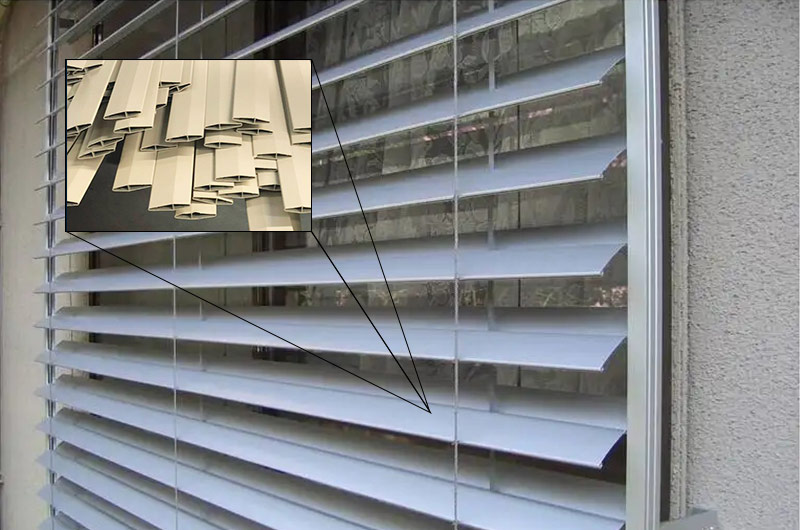 Perfiles de lamas de aluminio para ventanas
