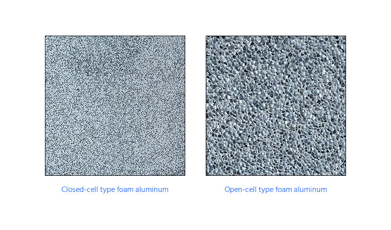 open cell aluminum foam and close cell aluminum foam