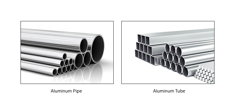 shape difference between aluminum pipe and tube