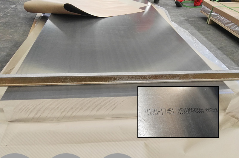 lámina de placa de aluminio de grado aeroespacial 7050