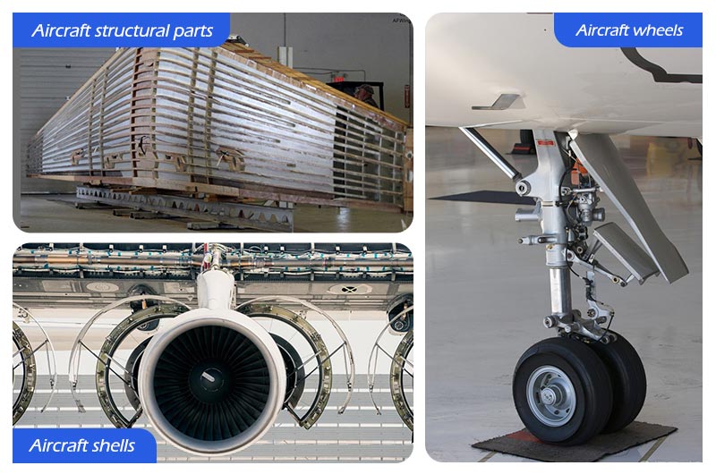 Aplicación de barra de varilla de aluminio aeroespacial 7050.