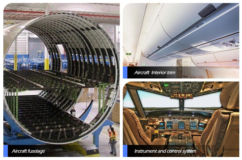 aplicación de perfil de aluminio aeroespacial 6063