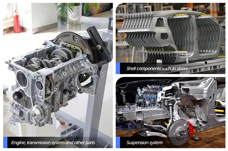 aplicación de perfil de aluminio automotriz 6s02