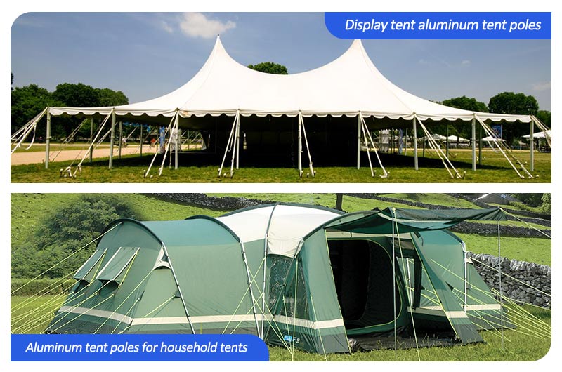 application of aluminum tent pole