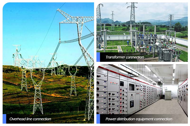 Uses of DL/DT/DTL (aluminum, copper, copper-aluminum) connecting terminals