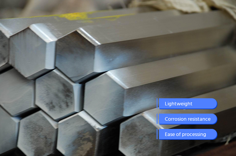 Características de la barra hexagonal de aluminio de grado marino 5A01 5A03 5A05 5A06