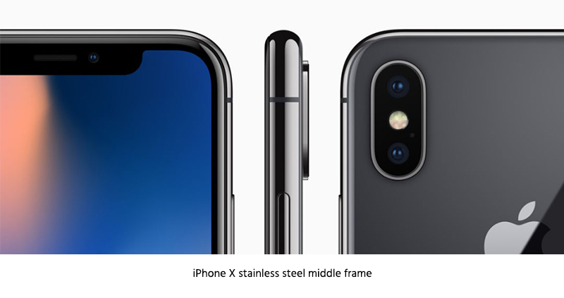 iPhone X ステンレススチールミドルフレーム