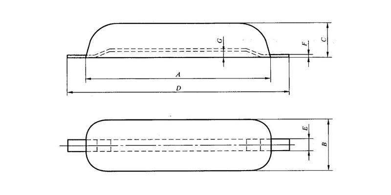 Weld-on sacrificial anode for ship hulls - single iron foot