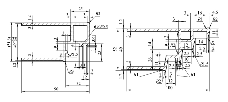 Aluminum profile for military shelter door frame