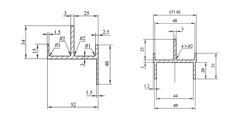 NO.3 Aluminum profiles for military shelter window frames