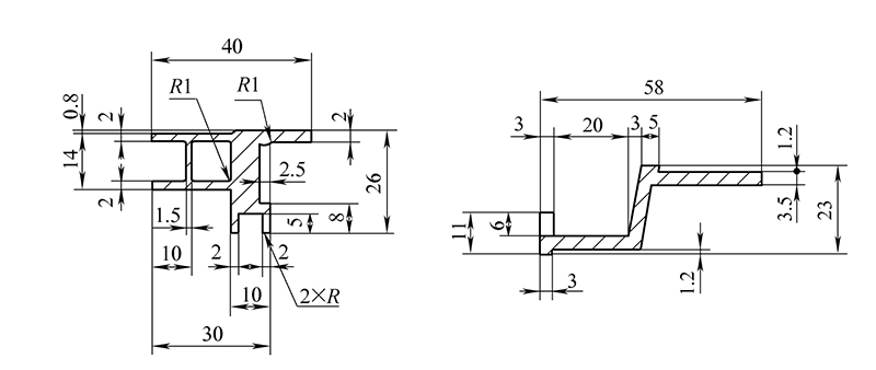 NO.8 Aluminum profile for military shelter small door frame