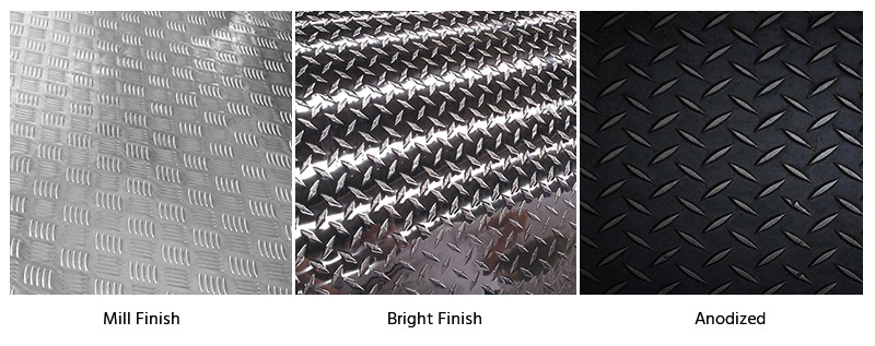 Surface selection of aluminum tread checker plate