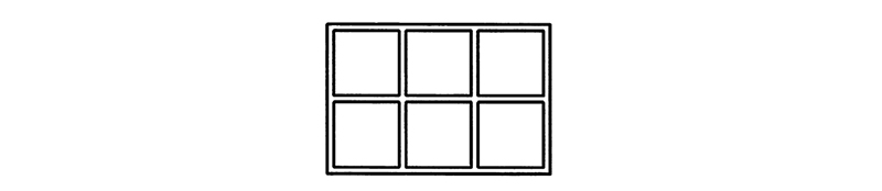 Cross section view of equal six-hole frame aluminum profile