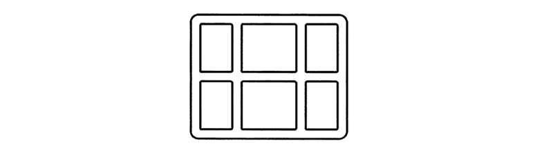 Cross section view of six-hole irregular frame aluminum profile