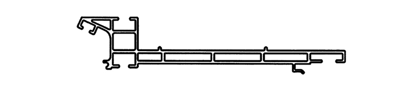 Cross section view of internal longitudinal beam aluminum profile
