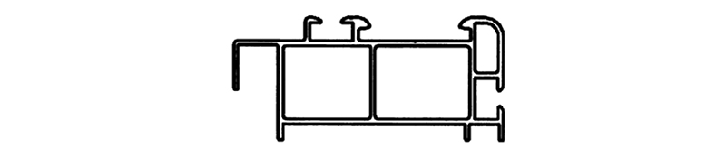 Cross section view of primary pontoon aluminium profiles