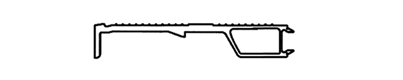 Cross section view of bridge parapet aluminum profile