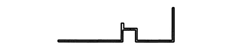 Cross section view of bridge left side edge closure aluminum profile