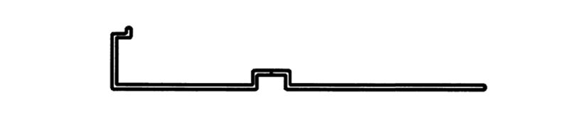 Cross section view of bridge right side edge closure aluminum profile