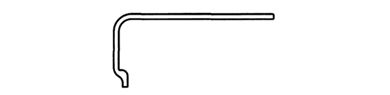 Cross section view of connecting decking panel aluminum profile