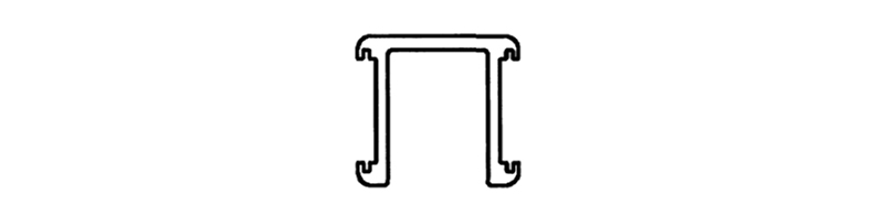 Cross section view of stair handrail aluminum profile