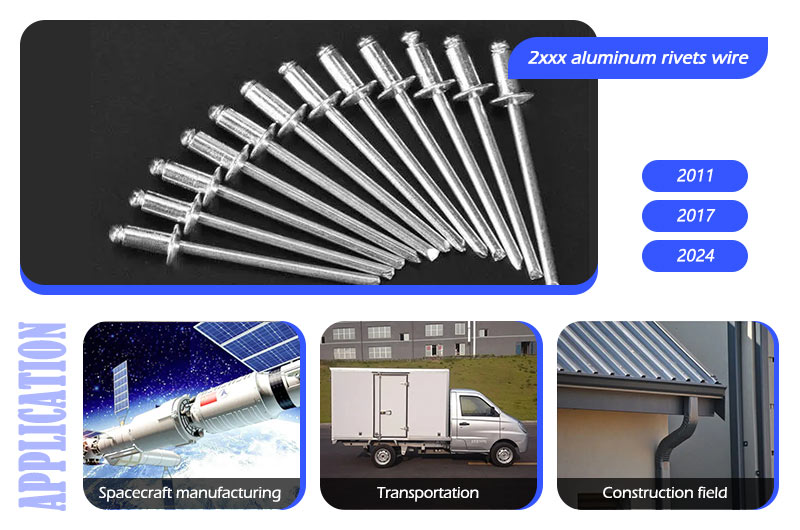 Застосування 2011 2017 2024 2117 дріт з алюмінієвого сплаву для заклепок
