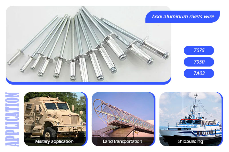 Use of 7075 7050 7A03 aluminum rivet wire