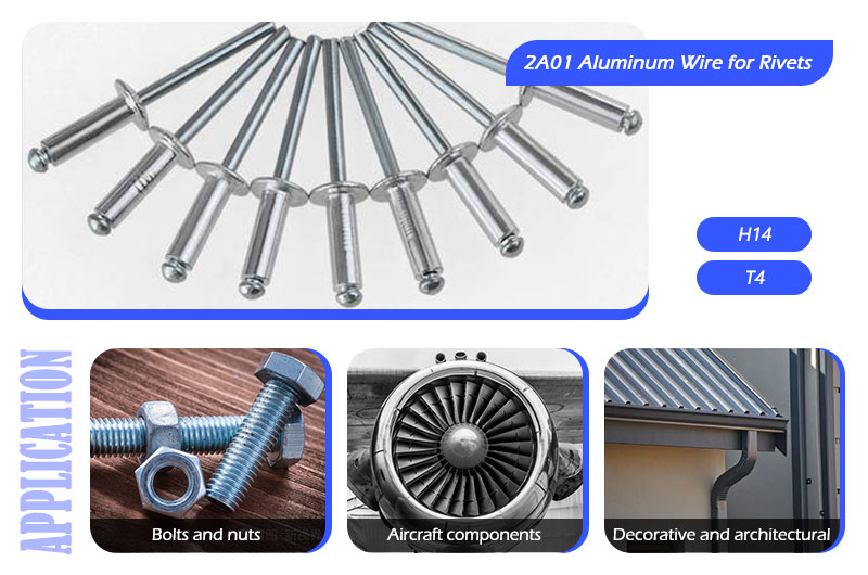 Application of 2A01 aluminum alloy wire in rivet