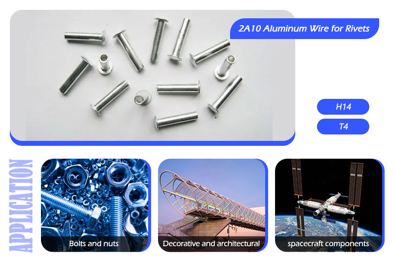 Application of 2A10 aluminum alloy wire in rivet